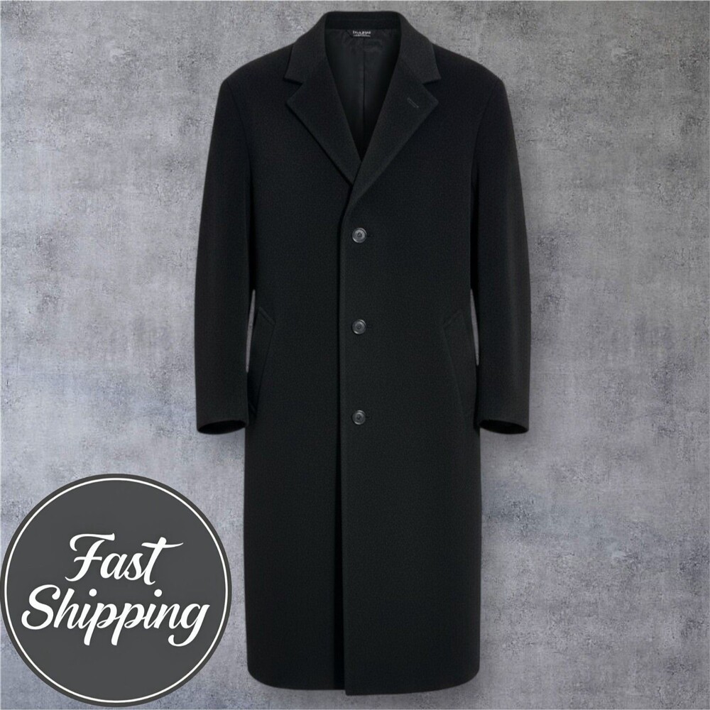 LONDON FOG Mens Overcoat 42S Wool Topcoat Coat Charcoal gray Single Breasted